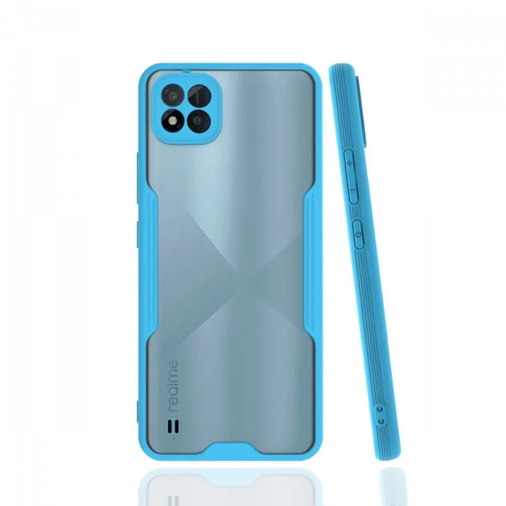 Mey İthalat®  Realme C11 2021 Kılıf Platin Silikon - Mavi