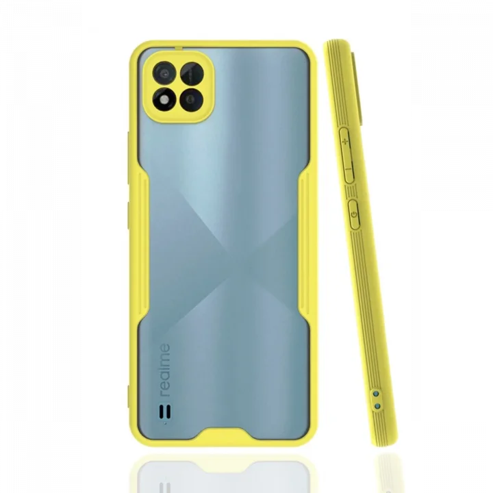Mey İthalat®  Realme C11 2021 Kılıf Platin Silikon - Sarı