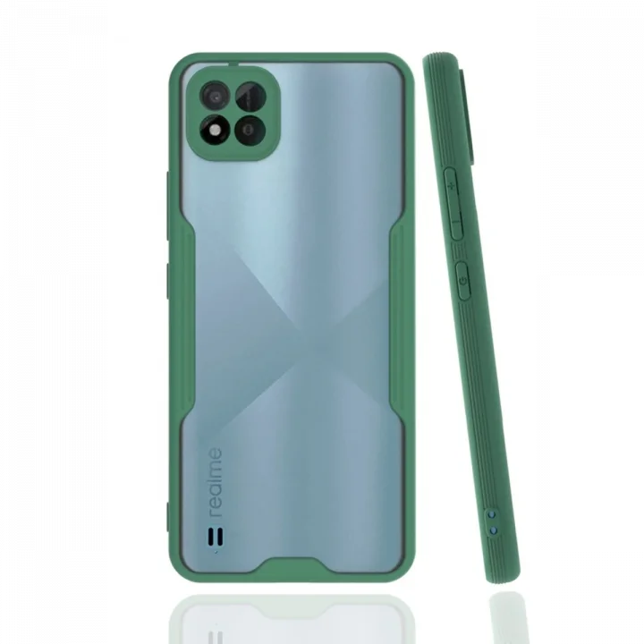 Mey İthalat®  Realme C11 2021 Kılıf Platin Silikon - Yeşil