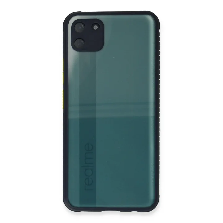 Mey İthalat®  Realme C11 Kılıf Miami Şeffaf Silikon - Lacivert