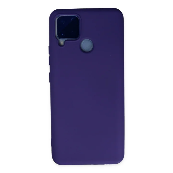 Mey İthalat®  Realme C15 Kılıf Nano içi Kadife Silikon - Mor