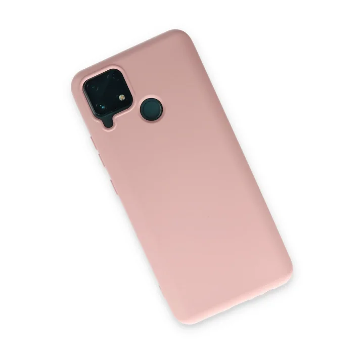 Mey İthalat®  Realme C15 Kılıf Nano içi Kadife Silikon - Pudra