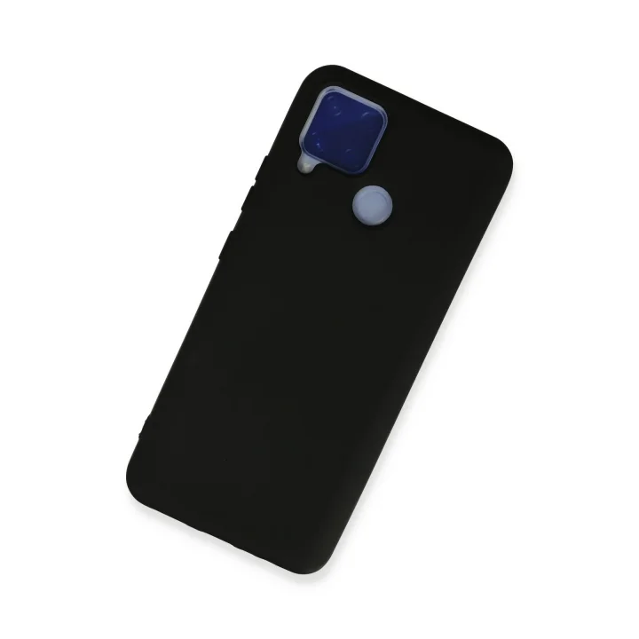 Mey İthalat®  Realme C15 Kılıf Nano içi Kadife Silikon - Siyah