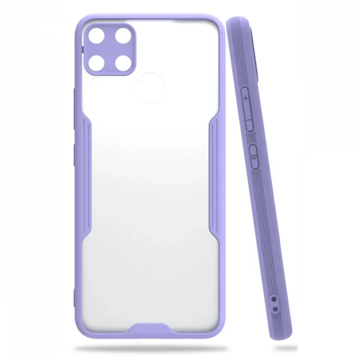 Mey İthalat®  Realme C15 Kılıf Platin Silikon - Lila
