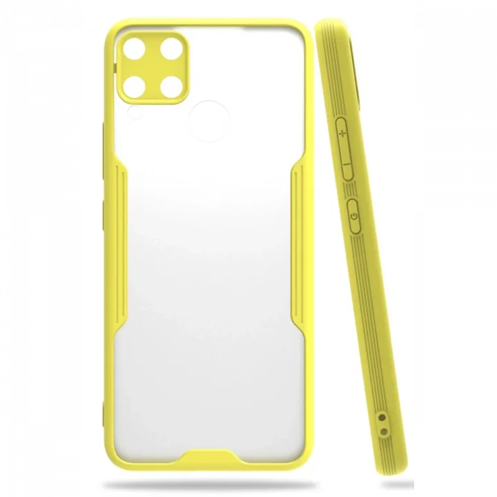 Mey İthalat®  Realme C15 Kılıf Platin Silikon - Sarı