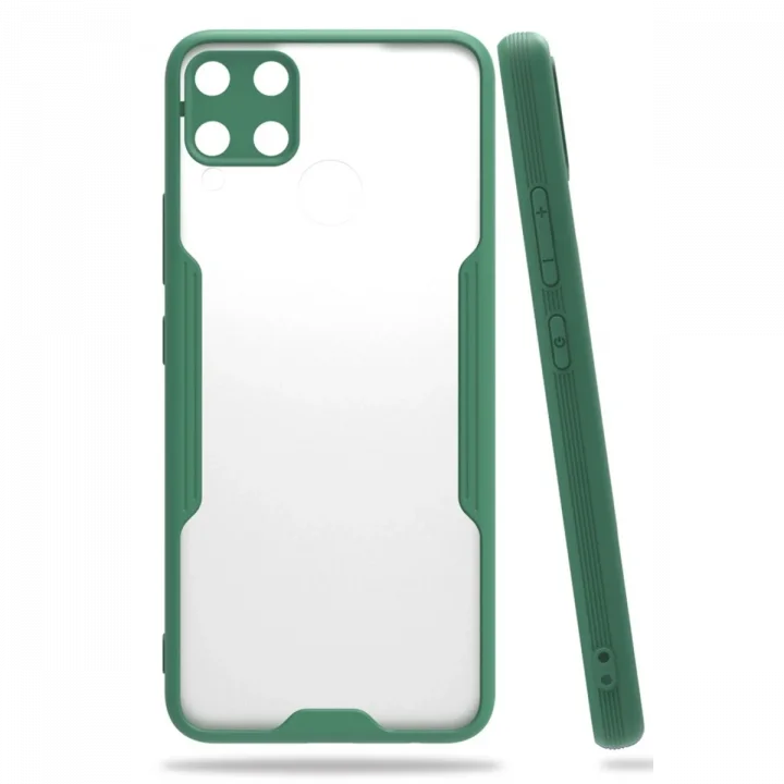 Mey İthalat®  Realme C15 Kılıf Platin Silikon - Yeşil
