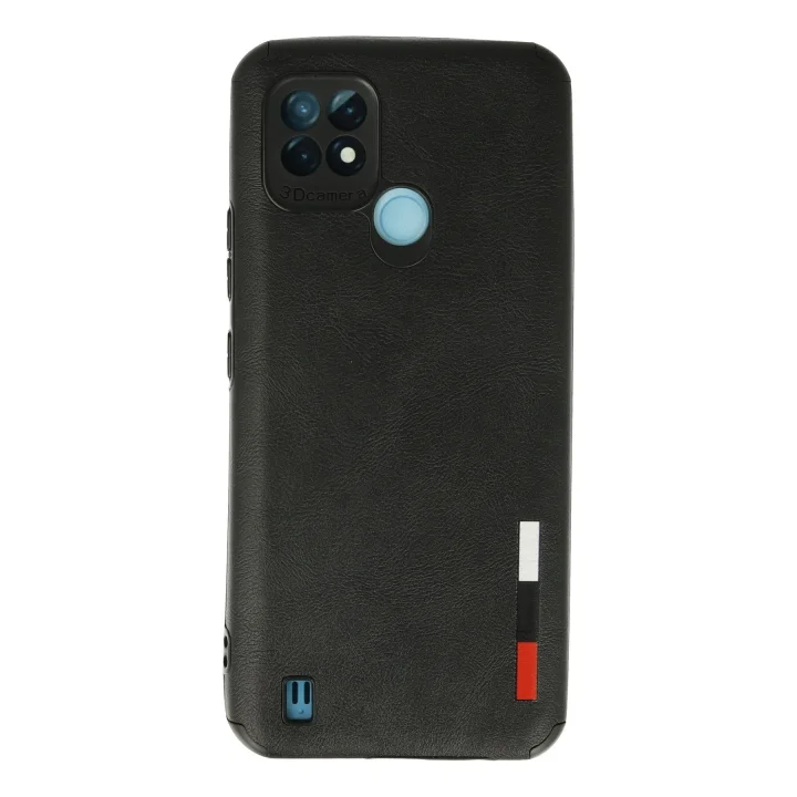 Mey İthalat®  Realme C21 Kılıf Loop Deri Silikon - Siyah