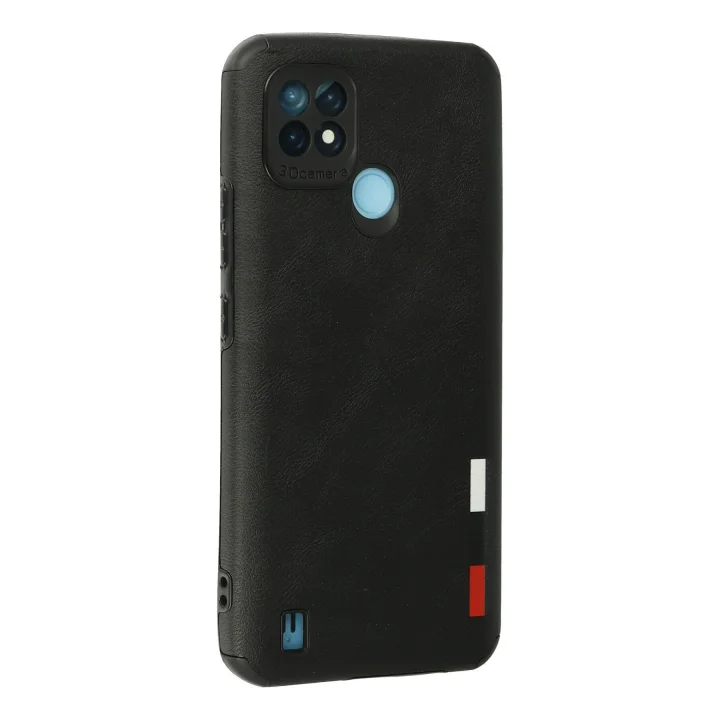 Mey İthalat®  Realme C21 Kılıf Loop Deri Silikon - Siyah