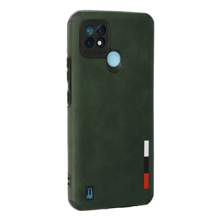 Mey İthalat®  Realme C21 Kılıf Loop Deri Silikon - Yeşil