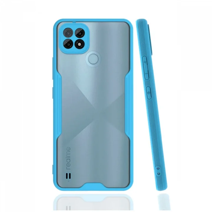 Mey İthalat®  Realme C21 Kılıf Platin Silikon - Mavi