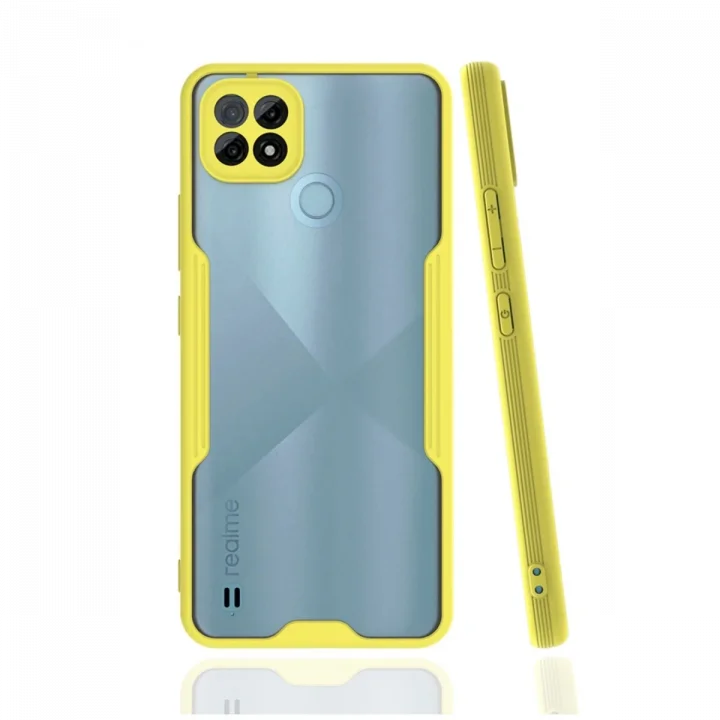 Mey İthalat®  Realme C21 Kılıf Platin Silikon - Sarı