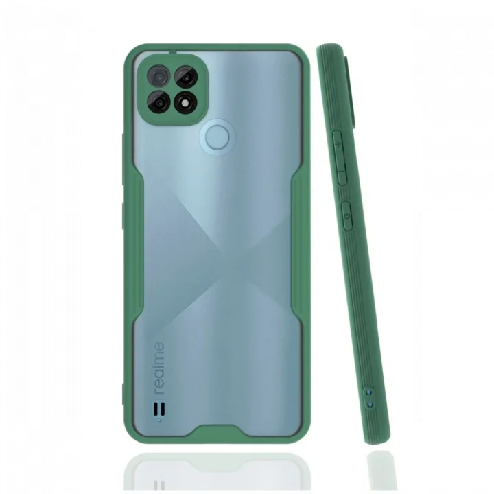 Mey İthalat®  Realme C21 Kılıf Platin Silikon - Yeşil