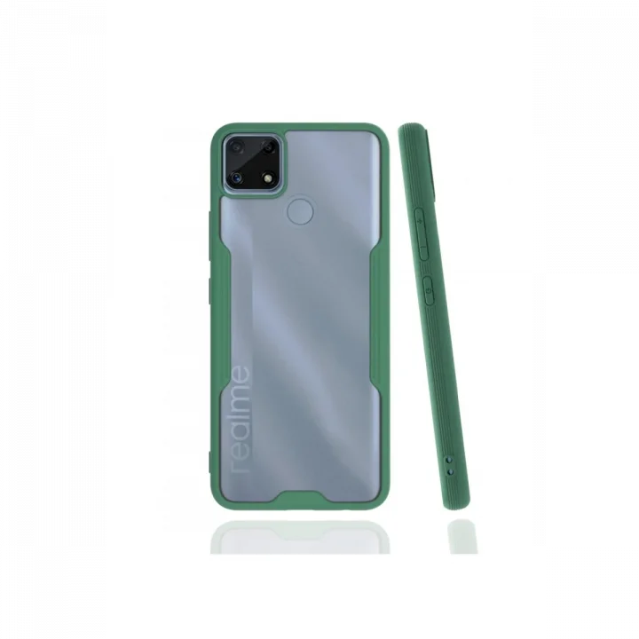 Mey İthalat®  Realme C25 Kılıf Platin Silikon - Yeşil