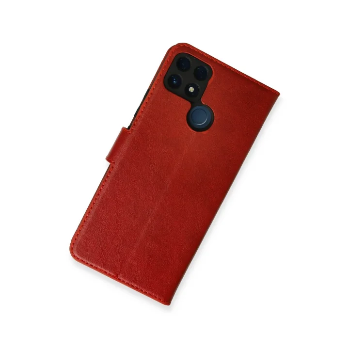 Mey İthalat®  Realme C25 Kılıf Trend S Plus Kapaklı Kılıf - Kırmızı