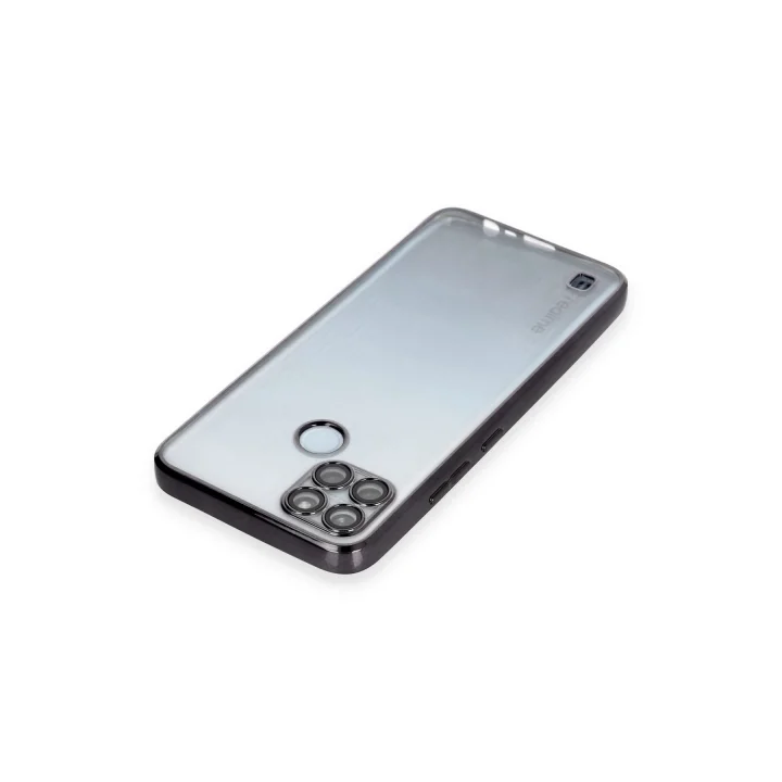 Mey İthalat®  Realme C25Y Kılıf  Lensli Silikon - Siyah