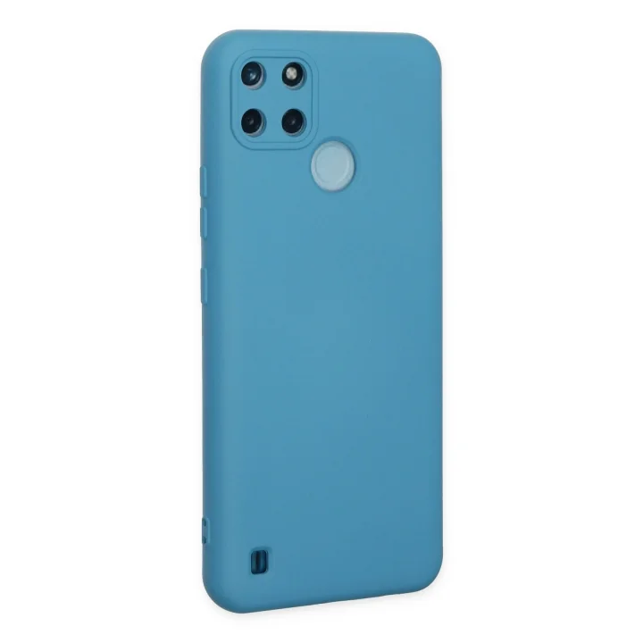 Mey İthalat®  Realme C25Y Kılıf Nano içi Kadife Silikon - Mavi