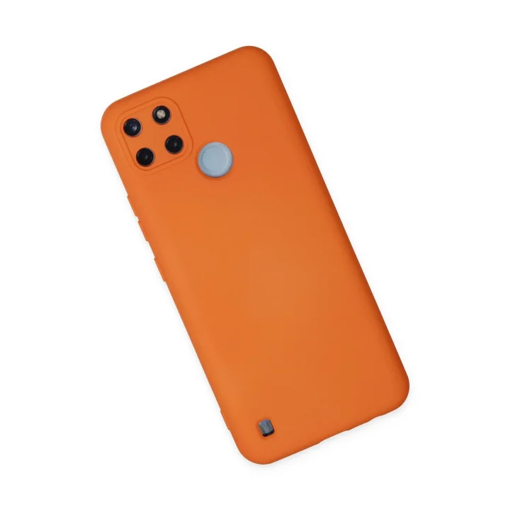 Mey İthalat®  Realme C25Y Kılıf Nano içi Kadife Silikon - Turuncu