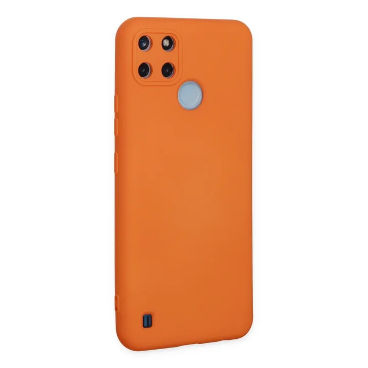 Mey İthalat®  Realme C25Y Kılıf Nano içi Kadife Silikon - Turuncu