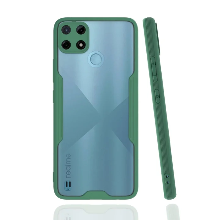 Mey İthalat®  Realme C25Y Kılıf Platin Silikon - Yeşil