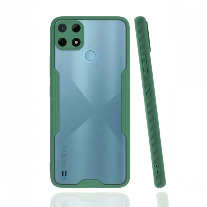 Mey İthalat®  Realme C25Y Kılıf Platin Silikon - Yeşil