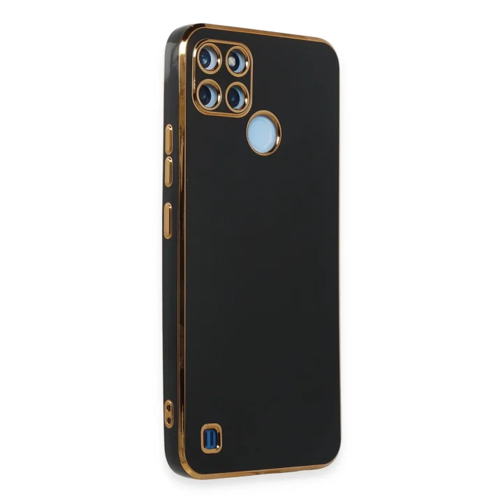 Mey İthalat®  Realme C25Y Kılıf Volet Silikon - Siyah