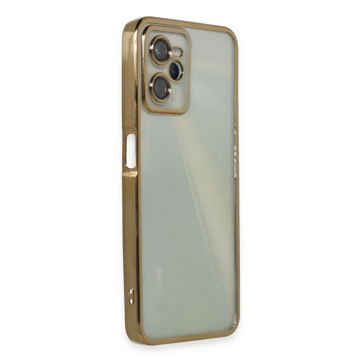 Mey İthalat®  Realme C35 Kılıf  Lensli Silikon - Gold