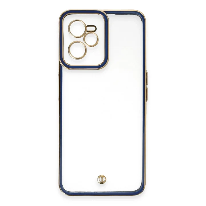 Mey İthalat®  Realme C35 Kılıf Liva Lens Silikon - Mavi