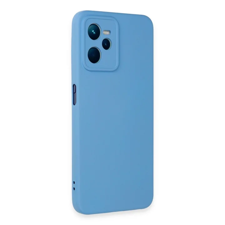 Mey İthalat®  Realme C35 Kılıf Nano içi Kadife Silikon - Mavi