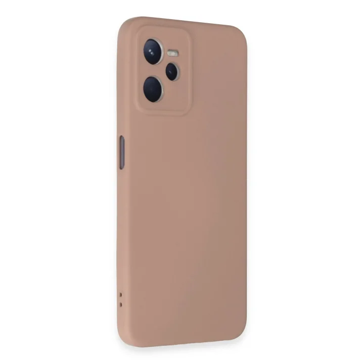 Mey İthalat®  Realme C35 Kılıf Nano içi Kadife Silikon - Pudra