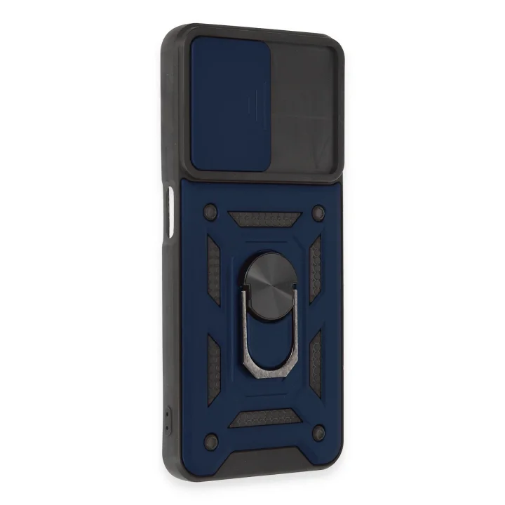 Mey İthalat®  Realme C35 Kılıf Pars Lens Yüzüklü Silikon - Lacivert