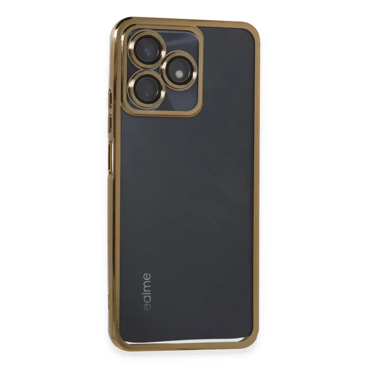 Mey İthalat®  Realme C53 Kılıf  Lensli Silikon - Gold