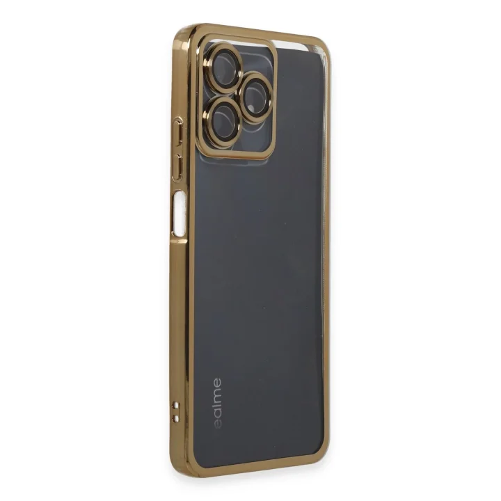 Mey İthalat®  Realme C53 Kılıf  Lensli Silikon - Gold