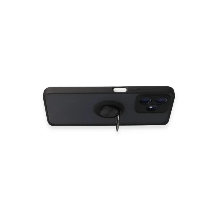 Mey İthalat®  Realme C53 Kılıf Montreal Yüzüklü Silikon Kapak - Siyah
