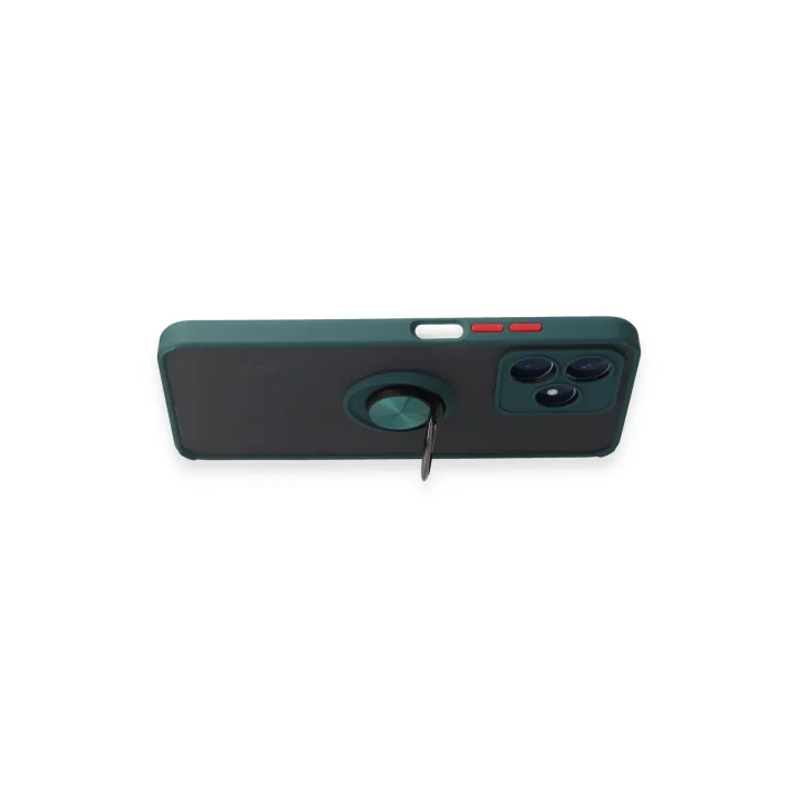 Mey İthalat®  Realme C53 Kılıf Montreal Yüzüklü Silikon Kapak - Yeşil