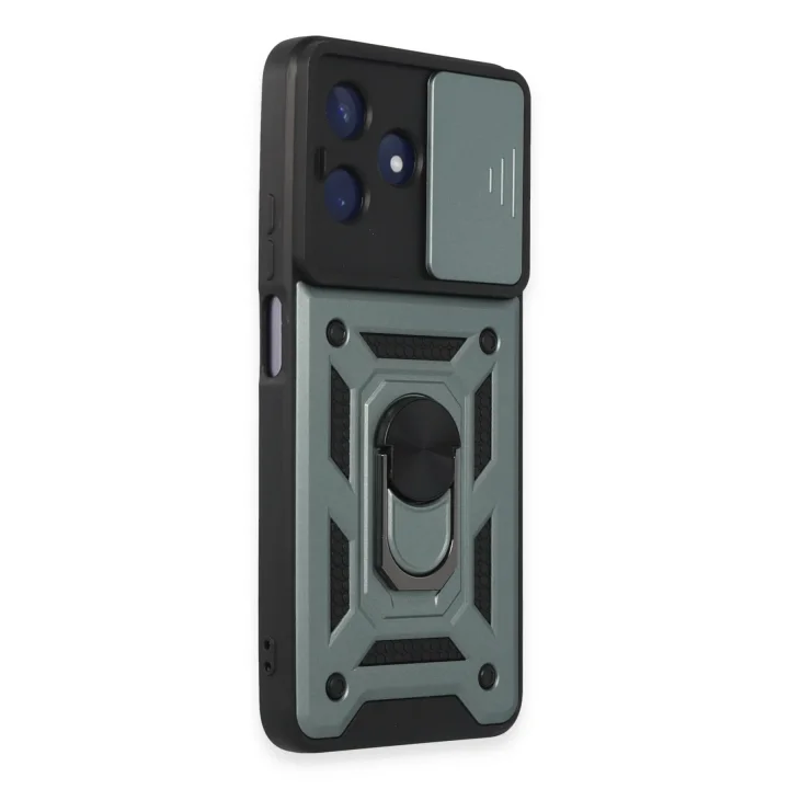 Mey İthalat®  Realme C53 Kılıf Pars Lens Yüzüklü Silikon - Yeşil