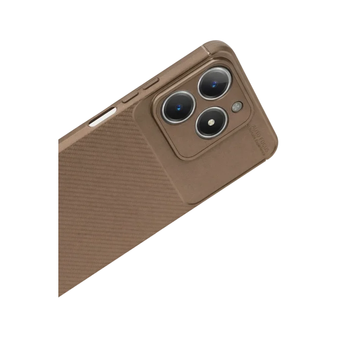 Mey İthalat®  Realme C61 Kılıf Auto Focus Karbon Kapak - Kahverengi
