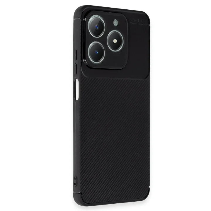 Mey İthalat®  Realme C61 Kılıf Auto Focus Karbon Kapak - Siyah