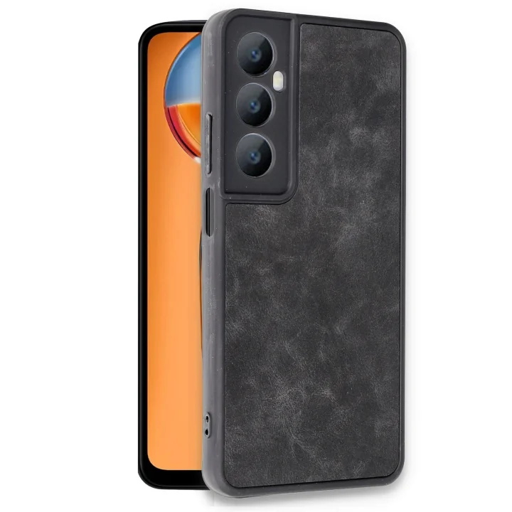 Mey İthalat®  Realme C65 Kılıf Aras Deri Kapak - Siyah