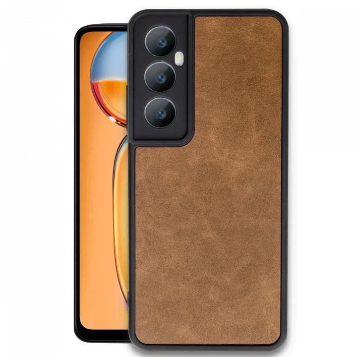 Mey İthalat®  Realme C65 Kılıf Aras Deri Kapak - Taba