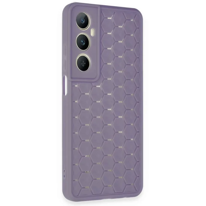 Mey İthalat®  Realme C65 Kılıf Petek Silikon Kapak - Lila