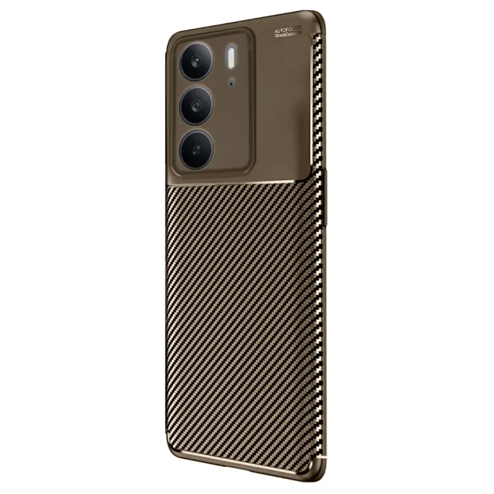 Mey İthalat®  Realme C75 4G Auto Focus Karbon Kapak - Kahverengi