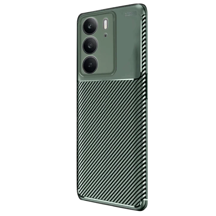 Mey İthalat®  Realme C75 4G Auto Focus Karbon Kapak - Koyu Yeşil