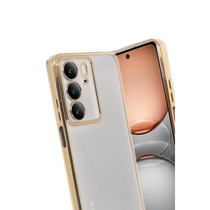 Mey İthalat®  Realme C75 4G Kılıf  Lensli Silikon - Gold