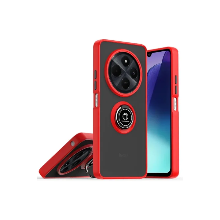 Mey İthalat®  Realme C75 4G Kılıf Montreal Yüzüklü Silikon Kapak - Kırmızı