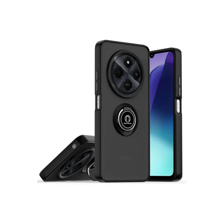 Mey İthalat®  Realme C75 4G Kılıf Montreal Yüzüklü Silikon Kapak - Siyah