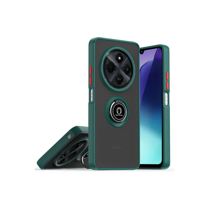 Mey İthalat®  Realme C75 4G Kılıf Montreal Yüzüklü Silikon Kapak - Yeşil