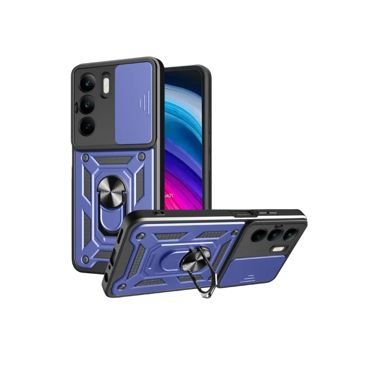 Mey İthalat®  Realme C75 4G Kılıf Pars Lens Yüzüklü Silikon - Lacivert
