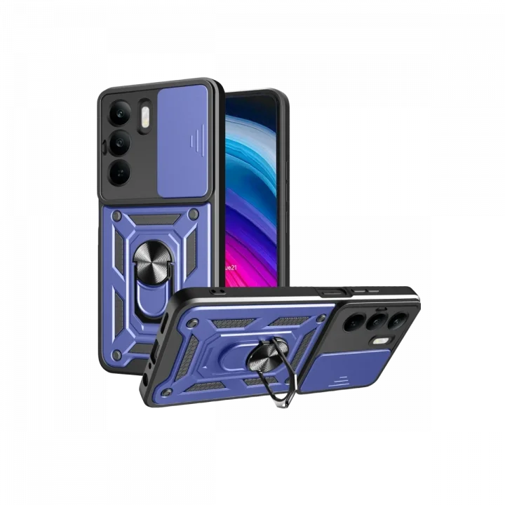 Mey İthalat®  Realme C75 4G Kılıf Pars Lens Yüzüklü Silikon - Lacivert