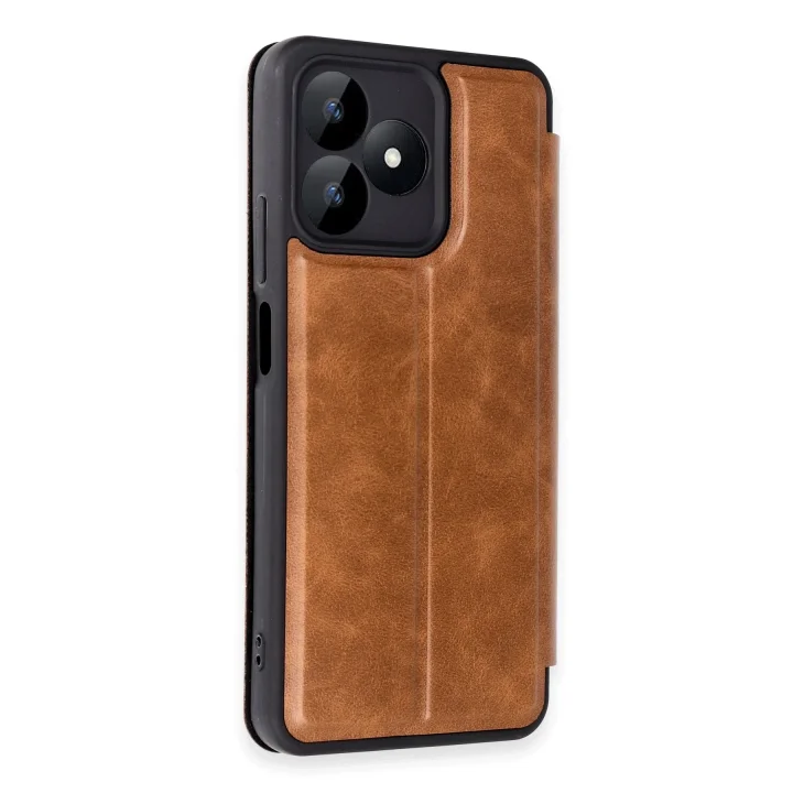 Mey İthalat®  Realme Note 50 4G Kılıf Flip Cover - Taba