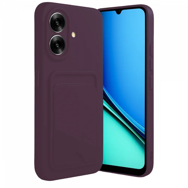 Mey İthalat®  Realme Note 60 Kelvin Kartvizitli Silikon - Derin Mor